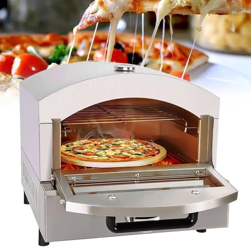 Eastnmythet Stainless Steel Electric/Gas Pizza Oven, Countertop Pizza Maker Machine for Home Restaurant, Cooking Pizza Steak Chicken,Gas