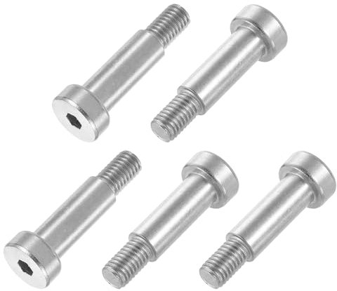 QUARKZMAN 6Pz Bullone Spalla in Acciaio Inossidabile 304 Diametro Spalla 25mm Lunghezza Spalla 25mm Filettatura M8 Bulloni Spalla Esagonali per Idrauliche Stampaggio ad Iniezione