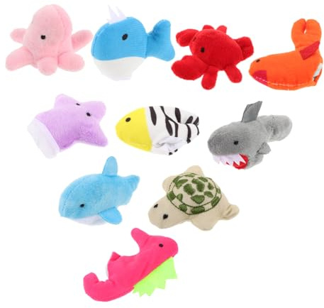 BESTonZON 10stücke Teiliges Meerestier Fingerpuppen Set Aus Robustem Kleine Niedliche Handpuppen Mit Armen Und Beinen Taktiles Spielzeug Für Junge Mädchen Und Junge Mädchen Zum Geschichtener