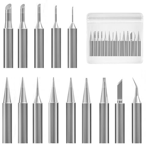 GD HUA 14 Stück 900M Lötspitzen Lötspitze Lötkolben Spitzen, Lötspitzen Reaktivator, Kupferkern Plattierung Lötkolben Spitze, Ersatzlötspitzen für Lötstationen, Schweißgeräte