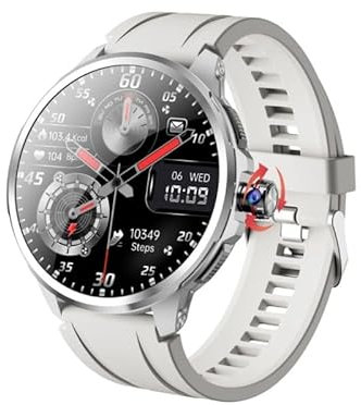 XINDADA 2025 Sport H99 Montre Intelligente 4G Android OS GPS WIFI Carte SIM 1.95 ''AMOLED Caméra Rotative Reconnaissance Faciale Smartwatch (Silice Argentée, 3GB 32GB)