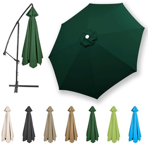 HonunGron 2.7m/3.0m/3.5m/4.0m Replacement Parasol Canopy, 6Ribs/8 Ribs Garden Umbrella Replacement Parasol Fabric, UV 50+ Protection For Garden Yard Beach Umbrella