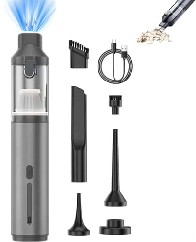 AirTrek Pro – Compact Vacuum & Blower with Enhanced Dual Power, Kabelloser Handstaubsauger mit Filtern, 16000Pa Autostaubsauger mit Bürstenloser Motor, Tragbarer Staubsauger für Auto, Bürotisch (Grau)