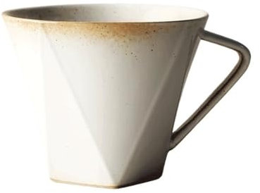 ZXFIYTBH Tazas Tazas Taza de café de cerámica Gruesa Multicolor Hecha a Mano, con Superficie Cortada, Capacidad de 9.98 oz for cafetería. Taza de Bebida de café(Blanco)