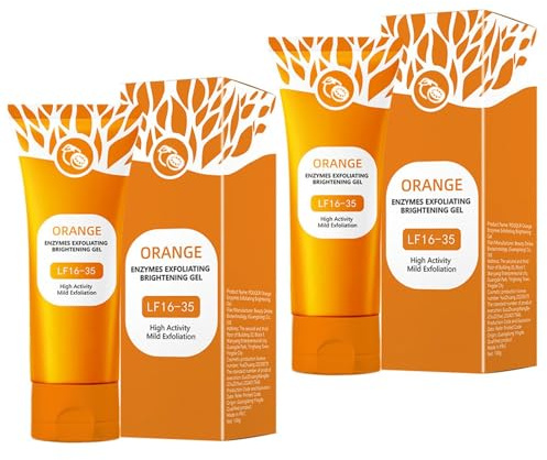 Gel exfoliante de naranja natural, 2025, nuevo exfoliante facial con extracto de naranja, limpieza profunda de poros y tez radiante, nutritivo, exfoliante suave para la cara y el cuerpo (2 unidades