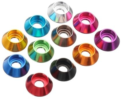rondelle, rondelle in Alluminio, M2 M2.5 M3 M4 Rondelle a Testa bombata Colorate Guarnizione in Lega di Alluminio for Viti e bulloni 10 Pezzi(Pink,10 PCS-M2-2MM)