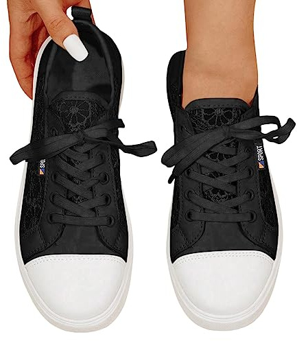 Scarpe da sposa piatte per festival, scarpe da donna, scarpe piatte per costume tradizionale Dirndl, in rete, traspiranti, scarpe da ginnastica da donna, in pizzo, eleganti, comode e comode, da sposa