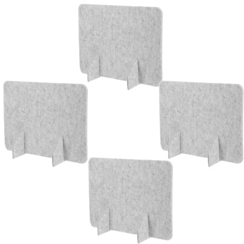HIAKDOFT Lot de 4 Panneaux de Séparation en Feutre Acoustique Gris Clair 30X40 CM pour Bureau et Salle de Classe Séparateur Autoportant sans Perçage Écran de Confidentialité pour Poste