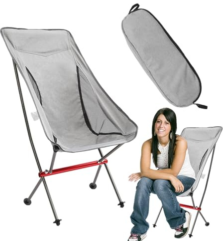 Generico Silla de camping plegable, silla portátil para sentarse – Asiento compacto de trekking – para camping, senderismo, playa, picnic, jardín o terraza