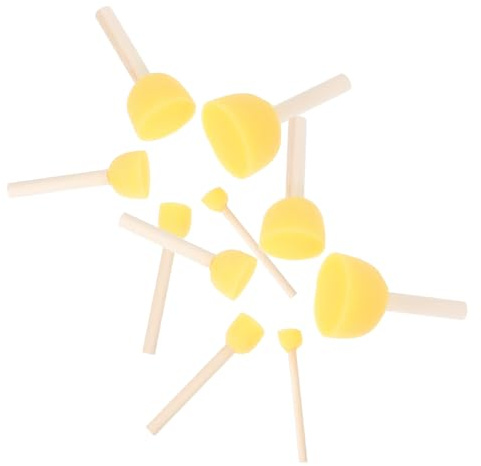 Healeved 30 Unidades Esponjas Redondas para Pintar Forma de Hongo Cepillos de Esponja para Graffiti y Decoración de Diario Material Madera para Proyectos Creativos Infantiles