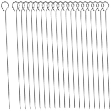 Grillspieße Schaschlikspieße Edelstahl 30cm, 20 Stück Grill Kebab Spieße Fleischspieße Edelstahl Metallspieße für Fleisch