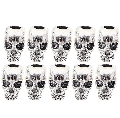 Schädel Perlen für DIY Halskette Armbänder 10 Stück