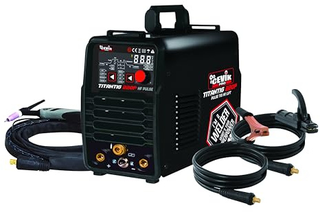 CEVIK PRO CE-TITANTIG200 WIG-Schweißgerät, DC + Lift TIG, 200 A, 30% - 230 V, Elektroden bis 5 mm, digitales Display, inklusive WIG-Backel, Massezange, Elektrodenhalter