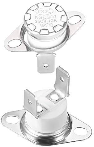 sourcing map 2pcs Bimetall Temperatur Reglerschalter Thermostat 195°C 10A | normal schließen