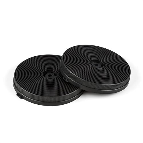Klarstein Activated Carbon Filter for Cooker Extractor Hoods - Spare Part, Replacement Part, Accessories, 2-Piece Filter Set, 2 Filters, Conversion to Recirculation Mode, Diameter: 18.5 cm