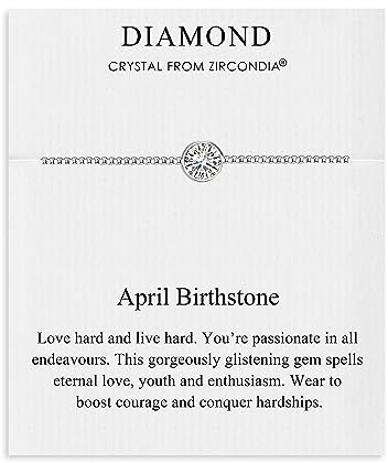 Philip Jones April (Diamant) Geburtsstein-Armband mit Zircondia®-Kristallen