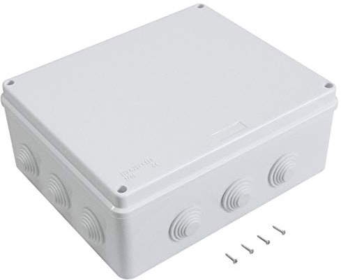 IP65 wasserdichte Abzweigdose aus ABS-Kunststoff, Universal-Elektro-Gehäuse für elektrische Projekte, weiß, 300 mm x 250 mm x 120 mm