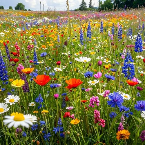 mehrjährige Bienenweide für heimische Insekten & Bienen, 5 jährige winterharte Mischung für den bienenfreundlichen Garten, Blumenwiese säen (200 m2)