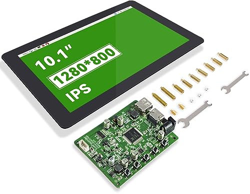 SUNFOUNDER Latest 10 Inch DIY Touch Screen All-In-One Solution for Raspberry Pi 5, IPS HD 1280x800 LCD, Built-In 5.1V/5A Output, HDMI, 10-point, No Driver, Speakers, for RPi 5/4/3/Zero 2W