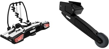 Thule 939000 Fahrradträger VeloSpace XT 3 Bikes, 13 pin & 9173 Transportrollen, schwarz, 50 x 25 x 20 cm
