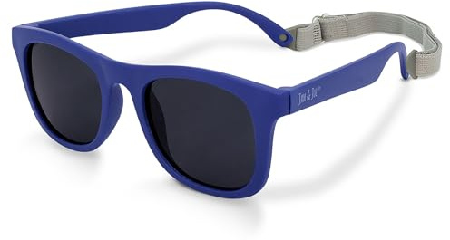 Jan & Jul Lunettes de soleil pour enfants avec protection UVA UVB flexible, bleu marine, S: 6-24 Monate