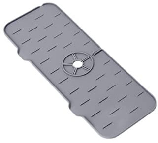 WANGCL Alfombrilla de silicona para cocina, grifo de baño, colector de agua, fregadero, protector de salpicaduras, almohadilla de drenaje para fregadero, protector de goteo salpicaduras (gris)