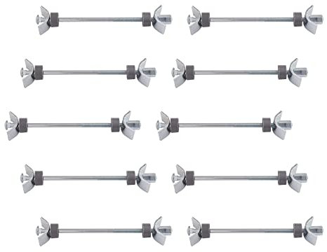 GEFONG Boulons de Connexion du Plan de Travail M6 Longueur 150mm Acier Galvanisé Vis de Connecteur de Meubles Raccords pour l'assemblage Serrage et Fixation 10 Pcs