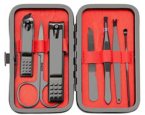 NZKNP 7 in 1 Travel Manicure Set with Case,Stocking Stuffers for Men Teen