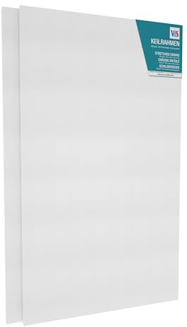 VBS 2er-Pack Keilrahmen 70x40cm Leinwand Rahmen Maluntergrund Acrylmalerei