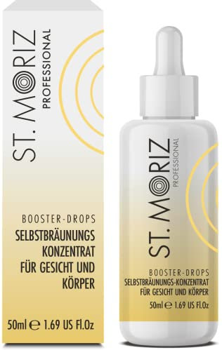 St Moriz Professional Tan Boosting Face Drops, añadir al cuidado de la piel para bronceado individual, claro hasta oscuro, 50 ml