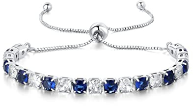 GW EinstellbarTennisarmbänder für Damen Armkette Gold, Zirkonia Kristall Armbänder für Frauen