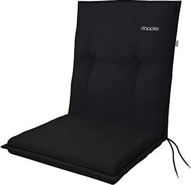 Doppler Auflage Niederlehner Motion XL Anthrazit I breites Gartenstuhl-Polster 100x52x8cm aus Baumwolle & Polyester I Sitzauflage weich & bequem I Sitzkissen zum Festbinden an Gartenstuhl