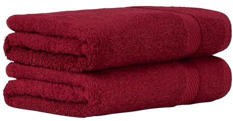 Luckytowel Handtücher Set 50x100 cm – Oeko-TEX Handtuch-Set aus 100% Baumwolle mit 600 g/m² – Frottiertücher mit Aufhängeschlaufe – flauschig & saugstark – Frottee Handtuchset – 2er Pack Rot