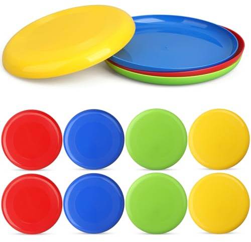 LNCOJOLM 8 Stück Flying Discs Flugscheibenspielzeuge für Kinder und Erwachsene, Wurfring Flying Ring Sportspielzeug für den Strand im Freien, Robustes Sportspielzeug Jungen Mädchen