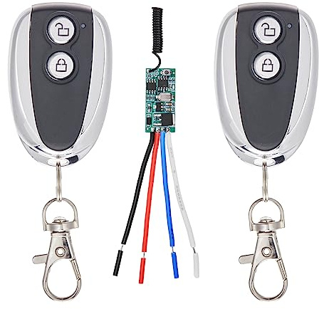 ZHOFONET Interruttore A Distanza Senza fili DC 12V,DC 5V-30V,3A Mini Relè Interruttore Wireless Relè Wireless,Ricevitore + Trasmettitore,Utilizzato per luci LED, Interruttore Di