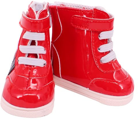 Aeromdale Puppenschuhe, PU-Schuhe mit Streifenmuster, Schuhe für 18-Zoll-amerikanische Puppen, 46 cm, Mädchenpuppen, 43 cm, Puppenzubehör – B1274 – 1 Paar