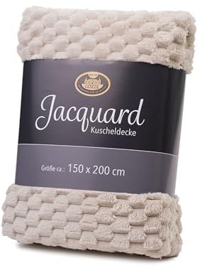 Gözze - Bubbles Wohndecke, Jacquard, 100% Polyester (Mikrofaser), 150 x 200 cm - Creme