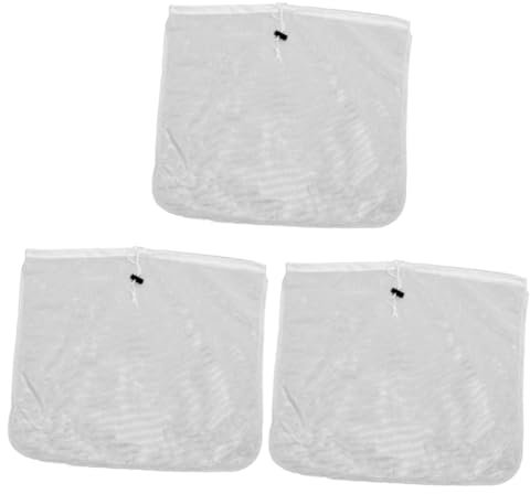 Garneck 3st Weinfilterbeutel Saft Wiederverwendbarer Filterbeutel Braubeutel Mit Kordelzug Beutel Brauen Großer Filterbeutel Milchfilter-netzbeutel Weiß Polyester Feinmaschig Haushalt