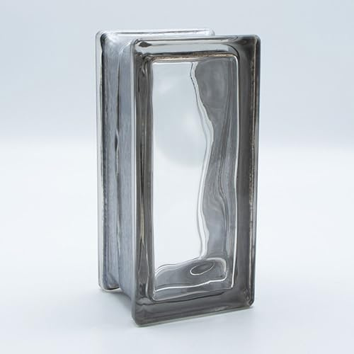 10x Design Glasbaustein Wolke Reflex anthrazit, 9x19x8 cm - 10 Stück