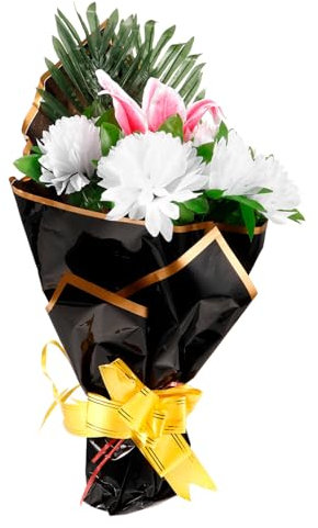 Milisten Fiori Artificiali Per Cimitero Bouquet Di Fiori Commemorativi Simulati Per Tomba Decorazioni Floreali Per Lapidi Per Cimitero Resistenti Al Sole Usura Per Funerali e Pulizia Delle