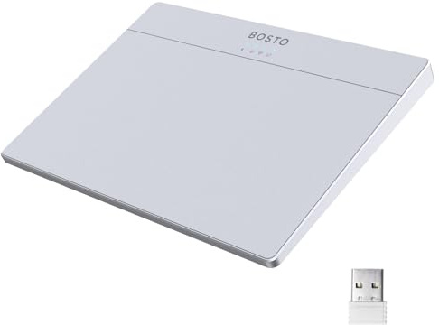 Bisofice T02 Trackpad für Mac Windows 10/11oder höher, Trackpad Wireless, Multi-Touch Oberfläche, Wiederaufladbar, Tragbar Touchpad für PC/Laptop