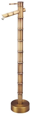 LXRHLIKG Colonne à Eau de Jardin en Bambou Antique Tout en Cuivre pour Extérieur, Robinet Antigel Décoratif pour Cour(87.5cm/34in)