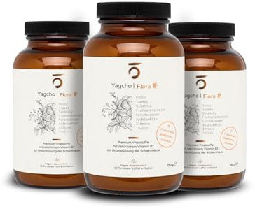 Yagcho Flora | Darmflora Komplex 3x150g | Vitalpilz Mix | Darmkur Probiotika | TCM Heilpilze | Darmgesundheit | Nahrungsergänzungsmittel
