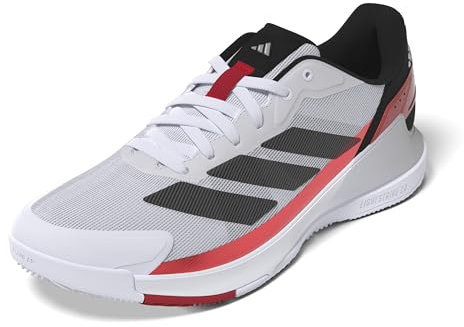 adidas Herren Crazyquick Lightstrike Shoes Padel-Schuhe, Cloud White/Core Black/Lucid Red, 42 EU