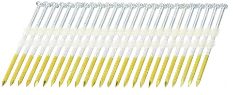 sourcing map Lot de 1 000 clous de cadre en acier au carbone galvanisé et plastique pour meubles/constructions, 21 degrés, 0,3 x 7,6 cm, couleur zinc