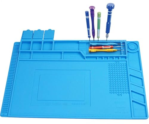 Silicone Repair Work Mat - Heat Resistant Soldering Mat | Anti-Static Electronics Work Pad | Large Insulation Soldering Pad | Electronics Repair Heatproof Mat | Non-Slip Soldering Work Surfaces