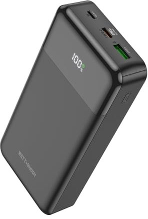Watt Buddy 20000mAh Power Bank Fast Charging Portable Charger | High-Capacity Battery Pack for iPhone, Samsung, USB-C Devices | Compact & Lightweight Camping Accessories & Travel Powerbank