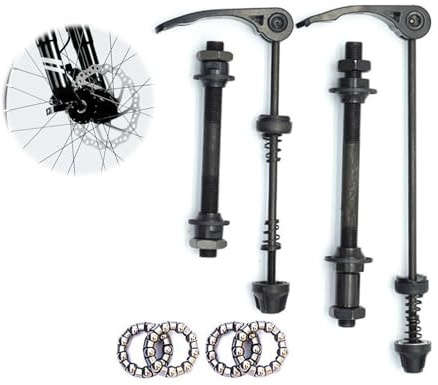 SOGHO 1 paire de leviers de serrage rapide pour vélo, axe de roue avant de vélo, axe de roue filetée pour vélo, levier de serrage rapide pour roue creuse de vélo, axe de roue avant de vélo, axe de