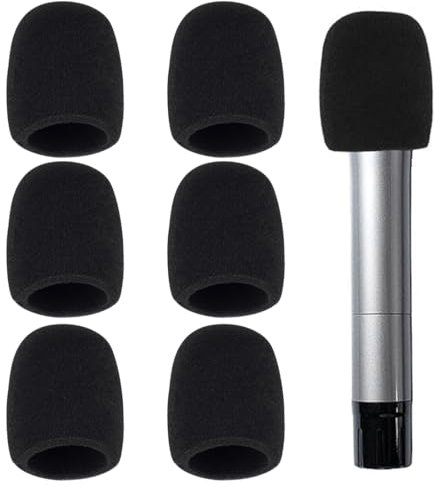 MOLZINY 6 Pièces Bonnette Micro en Mousse Bonnette Microphone Universel Mousse Micro Anti Bruit Anti-poussière Mousse pour Micro Réutilisable pour Microphone à Main KTV Performance