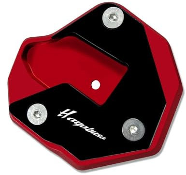 CDPOENAHE Seitenständer CNC-Motorradständer Aluminium rutschfeste Unterlage Fußpolster Für SU&ZU&KI GSX1300R 2007-2019(Red)